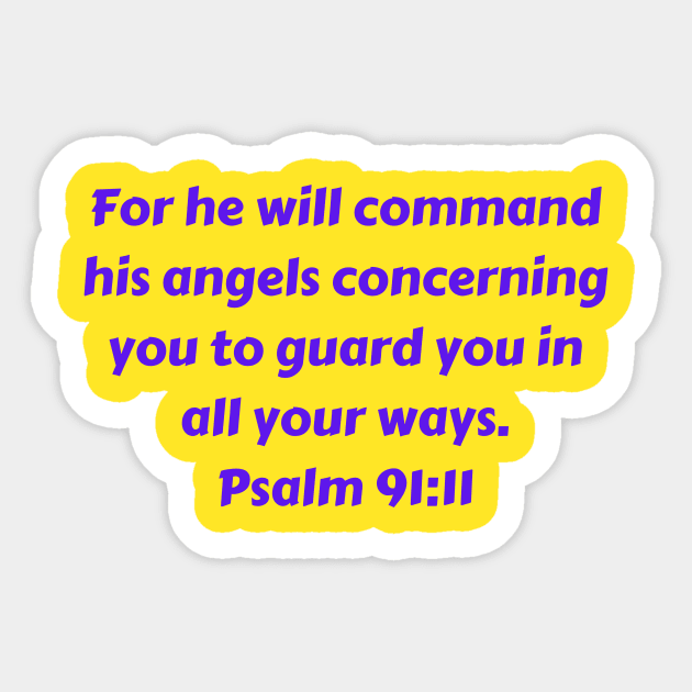 Bible Verse Psalm 91:11 Sticker by Prayingwarrior